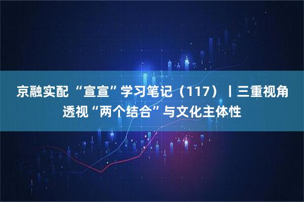 京融实配 “宣宣”学习笔记（117）丨三重视角透视“两个结合”与文化主体性